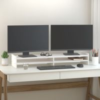 Monitorstandaard 100x27x15 cm massief grenenhout wit