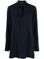 Yohji Yamamoto blouse à détail de laçage - Bleu - thumbnail