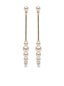 Yoko London boucles d'oreilles Sleek en or 18ct ornées de perles et diamants