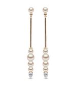 Yoko London boucles d'oreilles Sleek en or 18ct ornées de perles et diamants