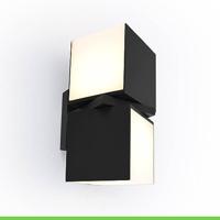 LUTEC Cuba Led-buitenwandlamp, wandlamp van gegoten aluminium in mat zwart, 23 watt, 1000 lumen, lichtkleur 3000 Kelvin, verstelbare wandlamp met lichteffect, voor terras/binnenplaat/huisdeur, IP44