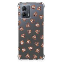 Doorzichtige Silicone Hoesje voor Motorola Moto G53 Poep Emojis