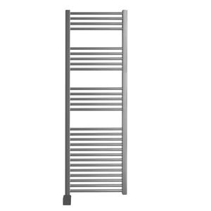 Sanicare elektrische design radiator 45x172cm zilvergrijs met Bluetooth en thermostaat rechts chroom