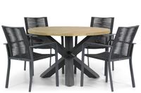 Santika Annisa/Rockville 120 cm rond dining tuinset 5-delig