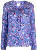 ISABEL MARANT blouse fleurie à col rond - Bleu