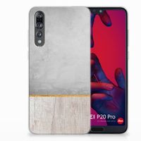 Huawei P20 Pro Bumper Hoesje Wood Concrete - thumbnail