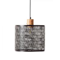 Brilliant Hanglamp Santy 29cm zwart met hout 99395/76 - thumbnail