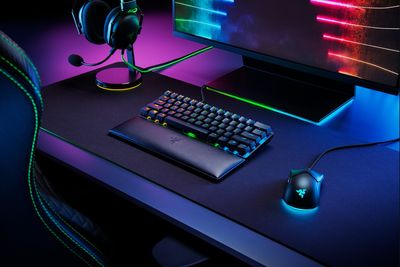 Razer RC21-01720100-R3M1 polssteun Leer, Traagschuim Zwart