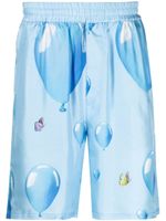 3PARADIS short en soie Dreaming Balloons - Bleu