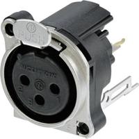 Neutrik NC3FBV2 XLR-connector Flensbus, contacten recht Aantal polen: 3 Zwart 1 stuk(s)