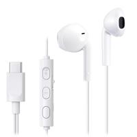 JVC USB Type-C bedrade oordopjes, Ingebouwde DAC vermindert ruis en verbetert de geluidskwaliteit, waardoor luisteren naar muziek, telewerken en online lessen comfortabeler wordt – HA-FR17UC-W (Wit)