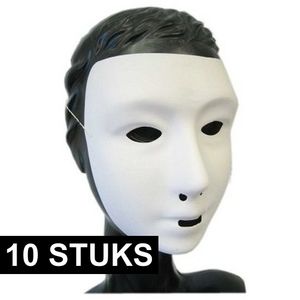 10x Wit grimeer masker met kalklaag