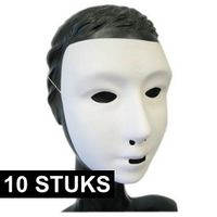 10x Wit grimeer masker met kalklaag - thumbnail