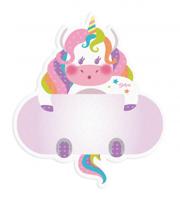 Dekori naambord eenhoorn meisjes 12 x 17 cm hout roze