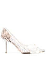 Jimmy Choo escarpins en cuir 90 mm à détail de nœud - Blanc