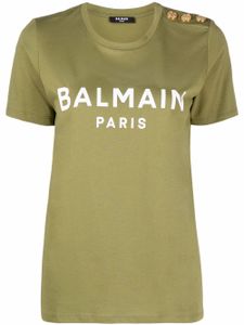 Balmain t-shirt à logo imprimé - Vert