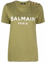 Balmain t-shirt à logo imprimé - Vert - thumbnail