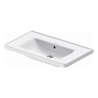 Wastafel Duravit D-Neo WonderGliss Met Rand Overloop Kraanvlak 1 Kraangat 80 cm Hoogglans Wit Duravit