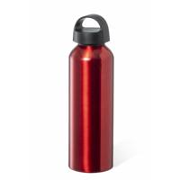 Waterfles / drinkfles / sportfles - metallic rood - aluminium - 800 ml - schroefdop - thumbnail