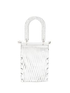 ESTILÉ mini sac Micro en maille nervurée - Argent