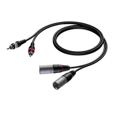 Procab CAB701 Basic 2x XLR male - 2x RCA male 1.50 meter Procab CAB701 Basic 2x XLR male - 2x RCA male 1.50 meter