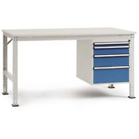 Manuflex AU5841.3003 Compleet werktafel reden universele standaard met melamine schijf, bxdxh = 2000 x 800 x 760-870 mm Robijn-rood