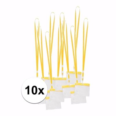 10 x badgehouder met geel keycord per stuk 10 x badgehouder met geel keycord per stuk