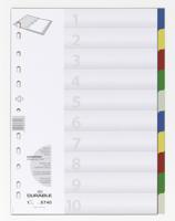 Durable 6740 Register DIN A4 blanco Polypropyleen Meerdere kleuren 10 tabbladen 674027