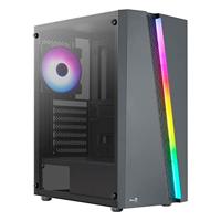 AeroCool BLADEBK Blade, ATX Semi-Tower PC Case, RGB Front, Full Side Window, RBG 120mm Rear Fan + 3 Front 120mm Fans, Zwart