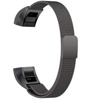 By Qubix - Compatible met Fitbit Alta HR - Milanese bandje - Maat: Large - Zwart - Compatible fitbit bandje