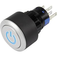 TRU COMPONENTS 1303031 LAS1-AWY-11T/B/12V/P Druktoets 250 V/AC 3 A 1x uit/(aan) Moment Blauw IP65 1 stuk(s)