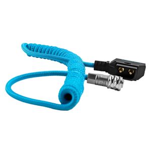 Kondor Blue D-Tap to Blackmagic Pocket Cinema 6K/4K Power Cable Coiled Blue