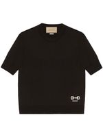 Gucci horsebit logo-knit T-shirt - Noir