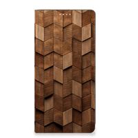 Book Wallet Case voor Motorola Moto G73 Wooden Cubes