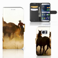 Samsung Galaxy S7 Telefoonhoesje met Pasjes Design Cowboy - thumbnail