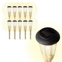 Solar LED Tuinfakkel Bamboe - 10-Pack - thumbnail