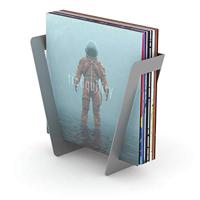 GLORIOUS Vinyl Set Holder Superior - voor maximaal 25 grammofoonplaten, massief metaal, eenvoudige montage, mooi vormgegeven interieurobject, zilver, DJ
