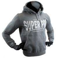 Super Pro hoodie met capuchon grijs/wit