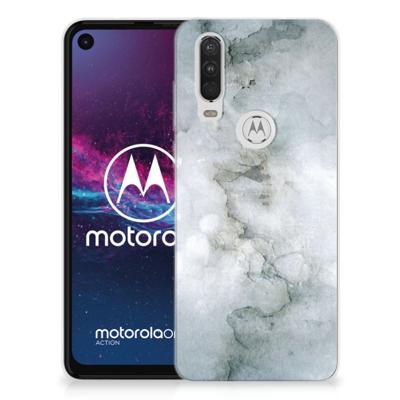 Hoesje maken Motorola One Action Painting Grey Hoesje maken Motorola One Action Painting Grey
