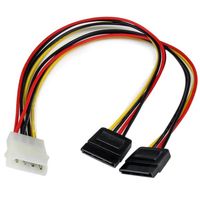 StarTech.com 30 cm LP4 naar 2x SATA Voedingskabel Y-adapter - thumbnail