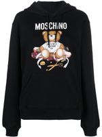 Moschino hoodie en coton à logo imprimé - Noir