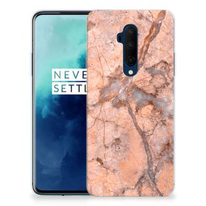 OnePlus 7T Pro TPU Siliconen Hoesje Marmer Oranje