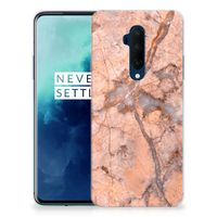 OnePlus 7T Pro TPU Siliconen Hoesje Marmer Oranje - thumbnail