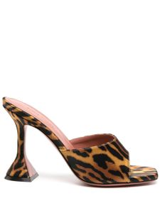 Amina Muaddi mules Lupita 95 mm à motif tigre - Marron