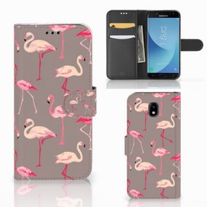 Samsung Galaxy J5 2017 Telefoonhoesje met Pasjes Flamingo