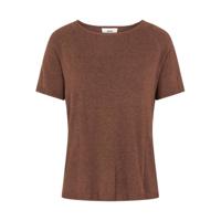 OBJECT fijngebreid T-shirt OBJANGIE bruin