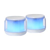 Mars Gaming MS-AURA, Bluetooth 5.3 Luidsprekers, Aangepaste DSP Chipset 15W, RGB Verlichting met ClearView 360º Ontwerp, Compacte Luidsprekers met Volumeregeling en RGB Controlbox, AUX-IN-ingang, Wit