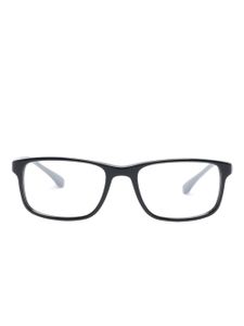 Emporio Armani lunettes de vue rectangulaires à plaque logo - Noir