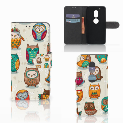 Motorola Moto G4 Play Telefoonhoesje met Pasjes Vrolijke Uilen Motorola Moto G4 Play Telefoonhoesje met Pasjes Vrolijke Uilen