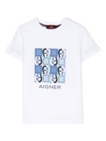 Aigner Kids T-shirt met logoprint - Wit
